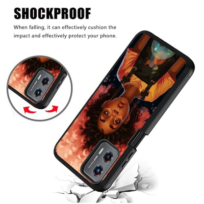for Moto G 5G 2024/Moto G Play 5G 2024 Case, Military Grade Heavy Duty [3-Layer] Dustproof Shockproof Full-Body Protective Case for Motorola Moto G 5G 2024 - African American Girl - color: African American Girl-