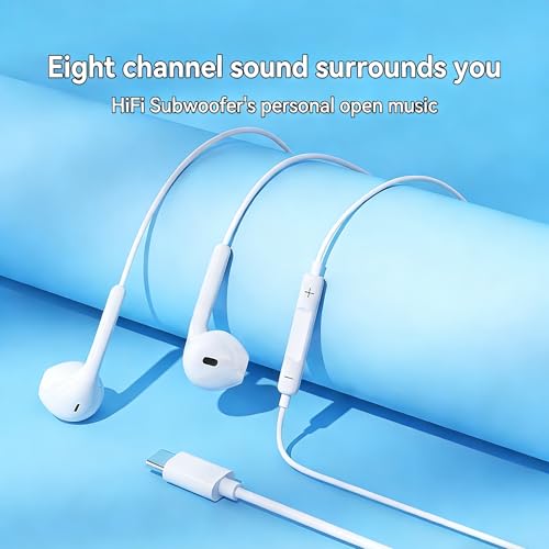 2 Packs USB C Headphones for iPhone 17/16/15 Pro Max Plus Type C Earphones with Microphone & Remote Noise Cancelling Earbuds for iPhone 17/16/15 Pro, iPad, Galaxy S26/S25/S24/Ultra Note10/20