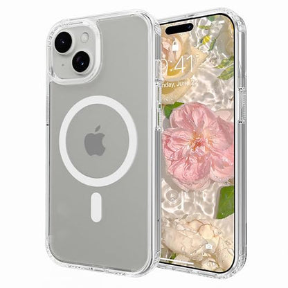 Magnetic iPhone 14/13 case,Compatible with Magsafe, Military-Grade Protection,Slim Translucent Matte Shockproof with Anti-Scratch Anti-Fingerprint Phone Cover (Transparent, iPhone 14/13) - color: Transparent, size: iPhone 14/13