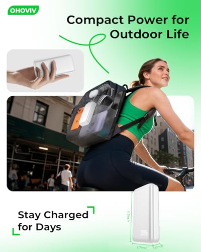 OHOVIV Portable Charger Power Bank 50000mAh,PD 22.5W Battery Pack - color: Pure White