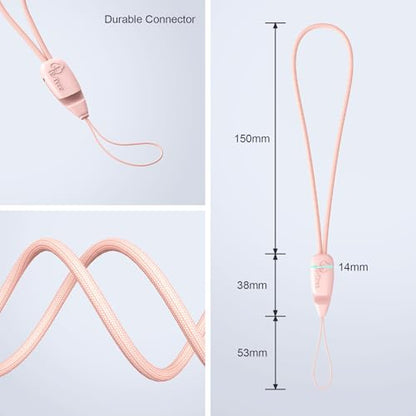 E-Tree 2 Pack Multi-Purpose Wrist Lanyard Hand Strap for Cell Phone Case Camera Airpods Keys Keychain Keys USB Flash Drive - color: Pink & Pink