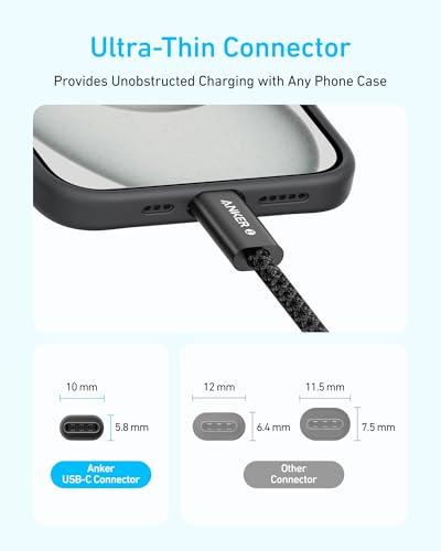 Anker Zolo USB C to USB C Cable, 240W Fast Charging Cable (6 ft, White) - color: White, size: 6ft
