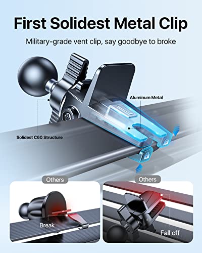 andobil Upgraded for Magsafe Car Mount Pro [Strongest Magnet, Big Phone Friendly] 360° Rotation Magnetic Phone Holder for Car Vent for iPhone 17 Pro Max 16/15/14/13/12 Samsung S26/S25 (Carbon Fiber) - color: Black-P2