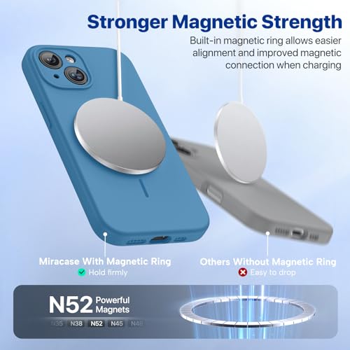 miracase Compatible with iPhone 15 Case, [Soft Anti-Scratch Microfiber Lining], Liquid Silicone Case Gel Rubber Shockproof Drop Protection Phone Case for iPhone 15, Capri Blue - color: Capri Blue, size: iPhone 15