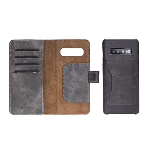 Venito Florence Leather Wallet Phone Case Compatible with Samsung Galaxy S9 - Extra Secure with RFID Blocking - Detachable Phone Wallet (Faded Gray) - color: Faded Gray, size: S9