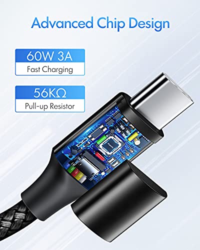 etguuds USB C to USB C Cable 4ft, 2-Pack 60W C to C Cable Fast Charging - color: Black, size: 4ft