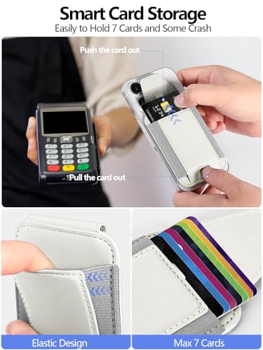 Miroddi for MagSafe Wallet with Privacy Flap, Strongest Magnetic Wallet | 7 Cards Holder, RFID Blocking, Leather Magnetic Phone Wallet for iPhone 17/16/15/14/13/12 Series and Pixel 10, Creamy white - color: Creamy white