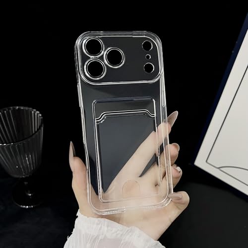 Lunivop Compatible with iPhone 17 Pro Max Case Wallet Clear Card Holder TPU Slim Soft Shockproof Anti-Yellowing Anti-Scratch Transparent Phone Case (for 17 Pro Max 6.9 '' Clear) - size: for iPhone 17 Pro Max