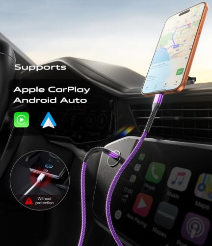 USB to USB C Cable 3A Fast Charging 6FT, USB A to USB C Cable for CarPlay - color: Purple, size: 3FT, style: USB A to USB C