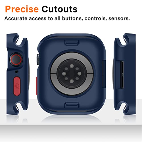 Amizee Rugged Case Compatible with Apple Watch Case Series 9/8/7 41mm SE 3/2/1 Series 6/5/4 40mm, Soft TPU Shockproof Bumper Drop Proof Protective Cover Compatible with iWatch - Blue - color: Blue, size: 40mm/41mm