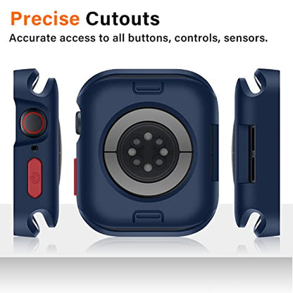 Amizee Rugged Case Compatible with Apple Watch Case Series 9/8/7 41mm SE 3/2/1 Series 6/5/4 40mm, Soft TPU Shockproof Bumper Drop Proof Protective Cover Compatible with iWatch - Blue - color: Blue, size: 40mm/41mm