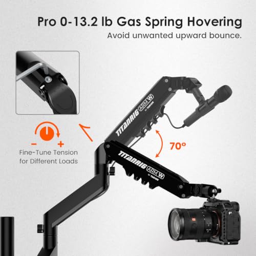TARION Pneumatic Camera Mount 25" Modular 3-Section Titanrig Arm W - size: Arm W (Pneumatic - Camera)