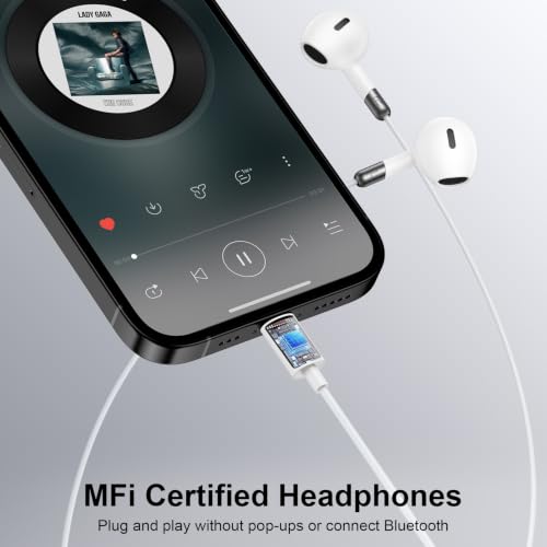 Wired Ear Buds Compatible for iPhone 14 Plus/14 Pro Max/13/12/11/XR/XS/X/8 - color: White