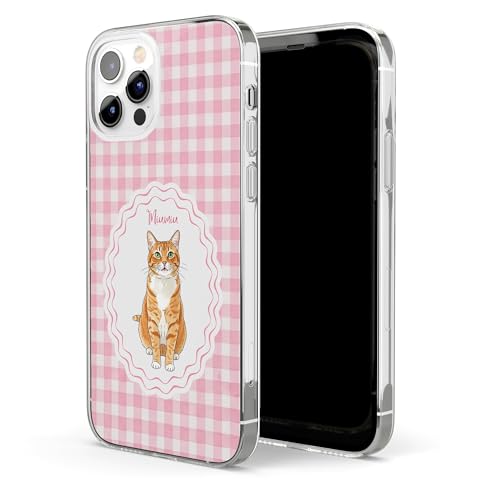 Custom Pet Portrait Watercolor Striped Pattern - Personalized Phone Case Custom Aesthetic Protective Cellphone Cover Accessory Present for Dog Cat Mom Dad Animal Lover