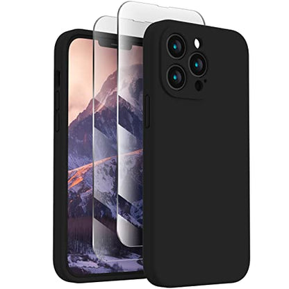 FireNova Designed for iPhone 13 Pro Max Case, Silicone [Camera Protection] Phone Case, Soft Anti-Scratch Microfiber Lining Inside, 6.7 inch, Black - color: Black, size: Iphone 13 Pro Max