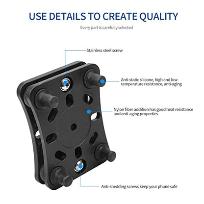 Motorcycle Phone Mount with Shock Absorber | Vibration Dampener Covers Your Phone | Universal Phone Holder for ATV/UTV/Off - Road Motorcycle | Black, Easy Installation Kit