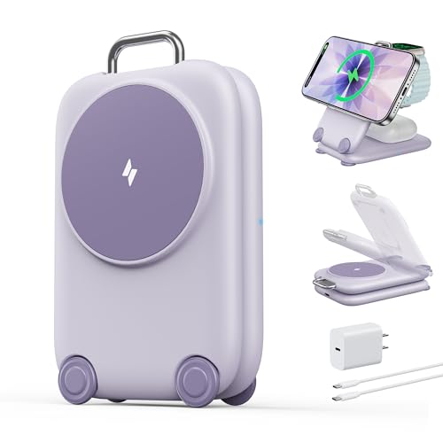 Mukiya PaktVault Traveling Fast Wireless Charging Station for iPhone Duo - color: Purple