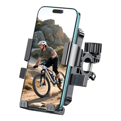 Bike Phone Holder, Handlebar Phone Mount for Bike and Motorcycle, Electric Scooter Mountain Bike, Adjustable Cell Phone Holder,Secure Holder for 4.7-6.8 Inch All Cell Phones
