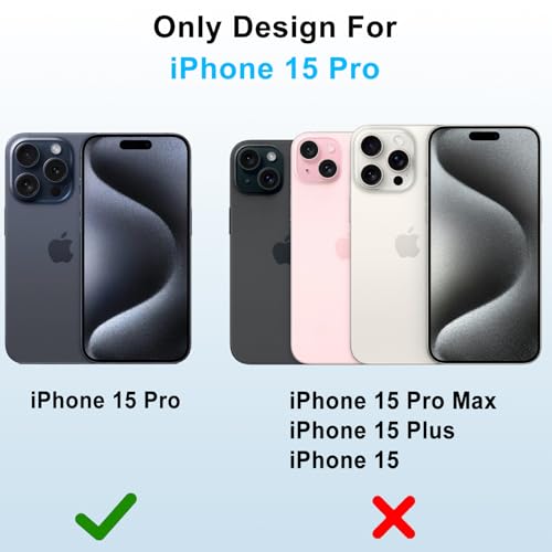 Belt Clip Holster Compatible with iPhone 15 Pro Defender Case with 360° Rotating Stand - Heavy Duty Protection Anti-Drop Shockproof, Black - size: iPhone 15 Pro