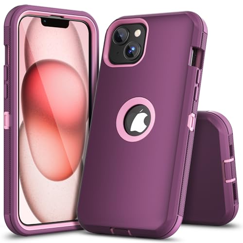 COOYA for iPhone 15 Plus Case Full Body Drop Protection, 6.7-in PurplePink | Rugged Case Shockproof 2-Layer, Dustproof Heavy Duty Hybrid Non-Slip Rubber Phone Cover Front Bumper Hard Shell for Women Men - color: PurplePink, size: for iPhone 15 Plus 6.7-in