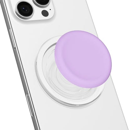 Svanove Silicone Magnetic Phone Grip Compatible with Magsafe Phone Grip Holder, Cute Cell Phones Grips Stand Collapsible Kickstand for iPhone Samsung, Slim Thin Matte Soft Rubber TPU, Purple Lavender - color: Lilac, style: Magnetic