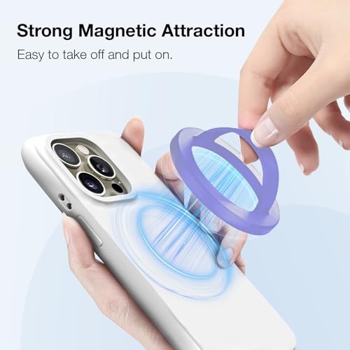 Magnetic Silicone Phone Grip | Super Strong Magnetic Design, 360° Rotation, Comfortable Grip, Compatible with iPhone 16/15/14/13/12 Series, Perfect for Selfies and Watching Videos (Elegant Purple) - color: Elegant Purple