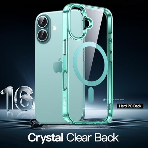 JETech Magnetic Case for iPhone 16 6.1-Inch Compatible with MagSafe, Shockproof Phone Bumper Cover, Anti-Scratch Clear Back (Teal) - color: Teal, size: iPhone 16