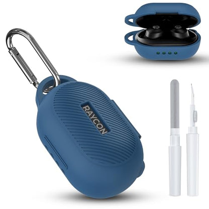 Case for Raycon Everyday Classic Headphones, Shockproof Soft Silicone Case for Raycon Earbuds Bluetooth Wireless, Ultra-Lightweight Protective Cover with Cleaning kit & Keychain, Blue - color: Blue