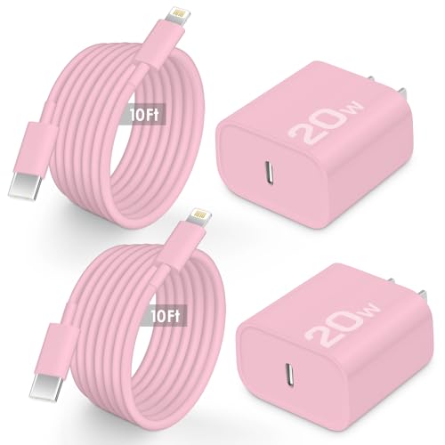 AISNI Fast Charger for iPhone 14 13 with 10 Ft iPhone Charger Cable - color: Light Pink, size: 10ft