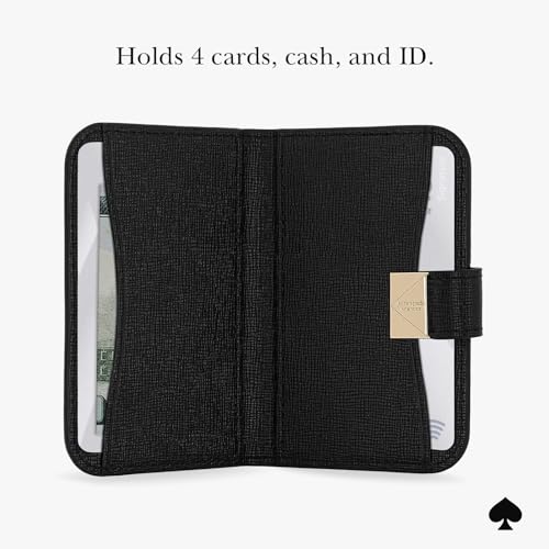 kate spade new york Deco Magnetic Card Holder/Wallet - Black | Stylish Phone Wallet - Compatible w/MagSafe Phones & Cases -Detachable MagSafe Wallet for iPhone 17 Pro Max/16/15/14/Pixel 10 - color: Deco - Black