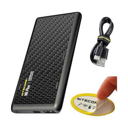 Nitecore NB Plus 10,000mAh Power Bank, Ultra Lightweight and Slim USB-C and USB-A Ports for Phones, iPads and More Travel Ready Fast Charging 5V/3A QC PD