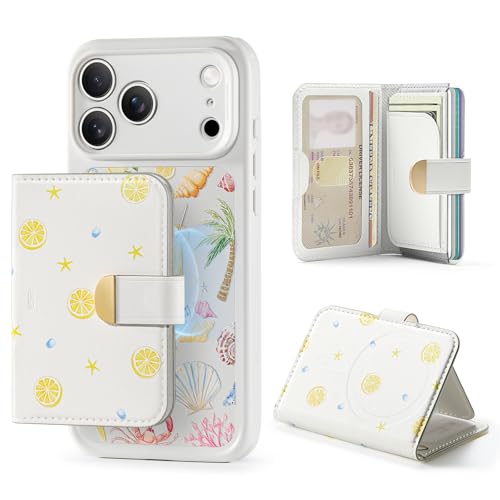 ESR Aura Clutch for MagSafe Wallet for Women, 5 Card Holder, RFID Blocking - color: Cream White