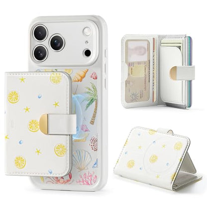 ESR Aura Clutch for MagSafe Wallet for Women, 5 Card Holder, RFID Blocking - color: Cream White