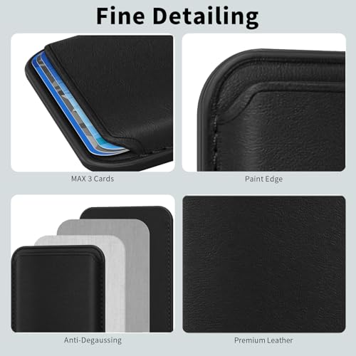 Magnetic Wallet Cell Phone Card Holder for Phone Case with Mag-Safe - color: Classic Black, size: 1 Pack