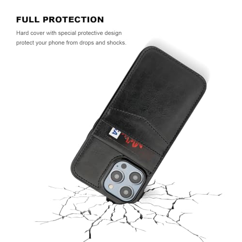KIHUWEY for iPhone 14 Pro Max Wallet Case Card Holder for MagSafe, Black | Wireless Charging, RFID, Flip PU Leather, Magnetic Clasp, Kickstand, Heavy Duty Protective Cover - color: Magsafe for Black