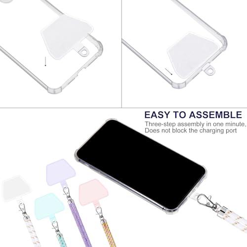 Weewooday 4 Pcs Phone Lanyard Crossbody Phone Strap, Bright Color Series - color: Bright Color Series