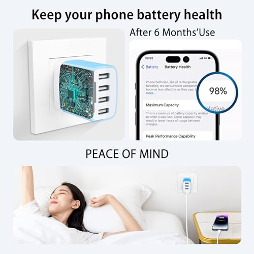 USB Cube Samsung Charging Block for Samsung Galaxy A17 5G A16 A56 A36 A26 A15 A55 A35 A25 A03s S26 Ultra S25 FE S24 S23 Z Flip 5 Z Fold 5,Multi Plug for iPhone 17e 17 16 15 Pro Max 14 13 12,Pixel 10a