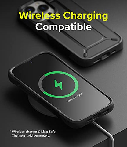 Ringke DX Compatible with iPhone 13 Pro Max, Tough Dual-Layered Military Grade Drop Protection Heavy Duty Frame Bumper Back Cover for 6.7-Inch (2021) - Black