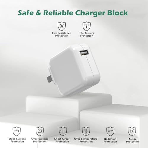 iPad Charger,Foldable Apple Fast Charger Cube 12W USB Wall Charging Block - size: 1PACK 6FT