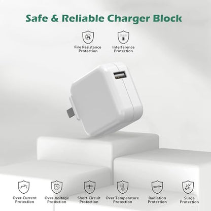 iPad Charger,Foldable Apple Fast Charger Cube 12W USB Wall Charging Block - size: 1PACK 6FT