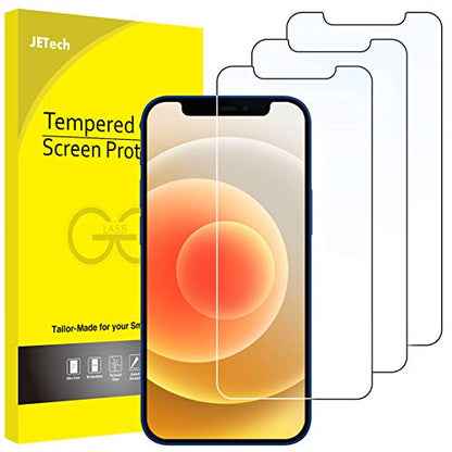 JETech Screen Protector for iPhone 12/12 Pro, 3-Pack | HD Clear, Face ID Compatible, Anti-Scratch Glass - size: iPhone 12/12 Pro