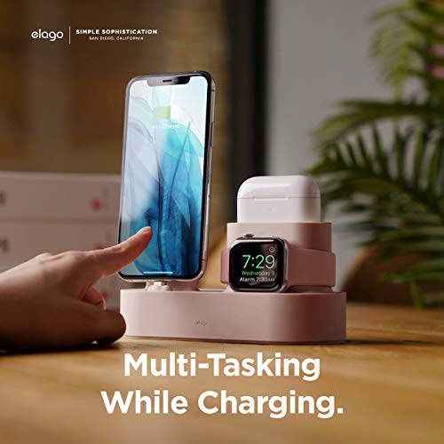 elago 3 in 1 Charging Station for iPhone, AirPods, AirPods Pro, Apple Watch - color: Sand Pink