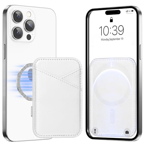 Miroddi for MagSafe Wallet, Ultra-Thin Magnetic Wallet with 2 Card Slots | RFID Blocking, No More Falling, Strongest Magnetic Card Holder for iPhone 17/16/15/14/13/12 Series & Pixel 10 Series, White - color: White