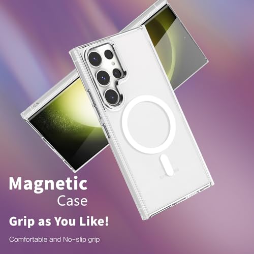 Lunivop for Samsung Galaxy s24 Ultra Case Hard [Compatible with Magsafe Wireless Charging] Yellowing Resistant Magnetic Cover Clear para S 24 Ultra 6.8 '' 5G 2024 Rugged Best Phone Cases Clear - color: Clear, size: Compatible with Samsung Galaxy S24 Ultra