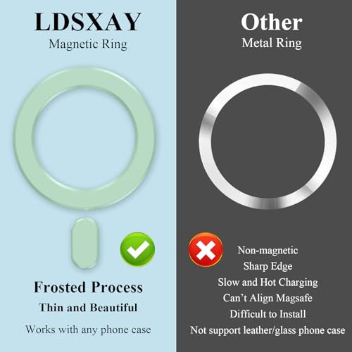 for MagSafe Ring, 2 PCS Magnet Sticker Magnetic Adapter Ring - color: Green