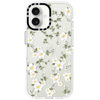 Cute Phone Case for iPhone 16, Vine Flowers Aesthetic Floral Pattern Case, Soft TPU Shockproof Bumper Cover for Girls Women - size: iPhone 16