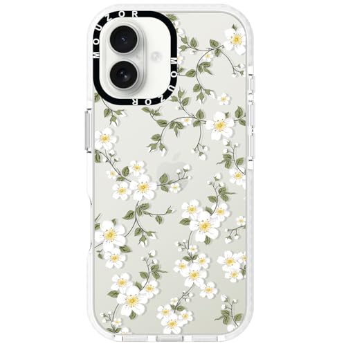Cute Phone Case for iPhone 16, Vine Flowers Aesthetic Floral Pattern Case, Soft TPU Shockproof Bumper Cover for Girls Women - size: iPhone 16