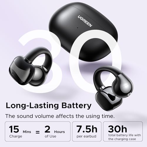 UGREEN HiTune S3 Open Ear Earbuds, Bluetooth 5.4, Clip on Earbuds, Black - color: Black