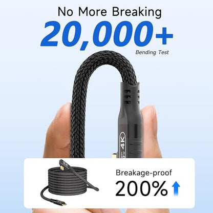 16.5FT USB C to USB C Cable, 20Gbps Data Transfer, 4K 60Hz Video, 100W Fast Charging, Compatible with iPhone 15/16, MacBook Pro, Samsung Galaxy S21/S22/S23 - size: 20Gbps Right Angle cable 16.5ft/5.0m