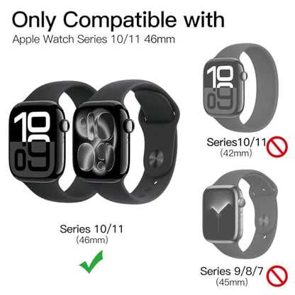 JETech TPU Screen Protector for Apple Watch Series 11/10 46mm, 3-Pack - size: Apple Watch Series 11/10 46mm